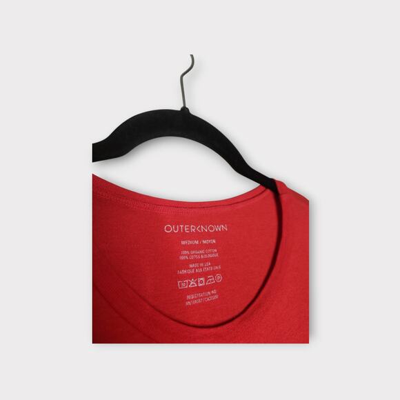 OUTERKNOWN Mens Stoked Graphic Tee M Red Orange Organic Cotton Surf Style - Picture 3 of 6